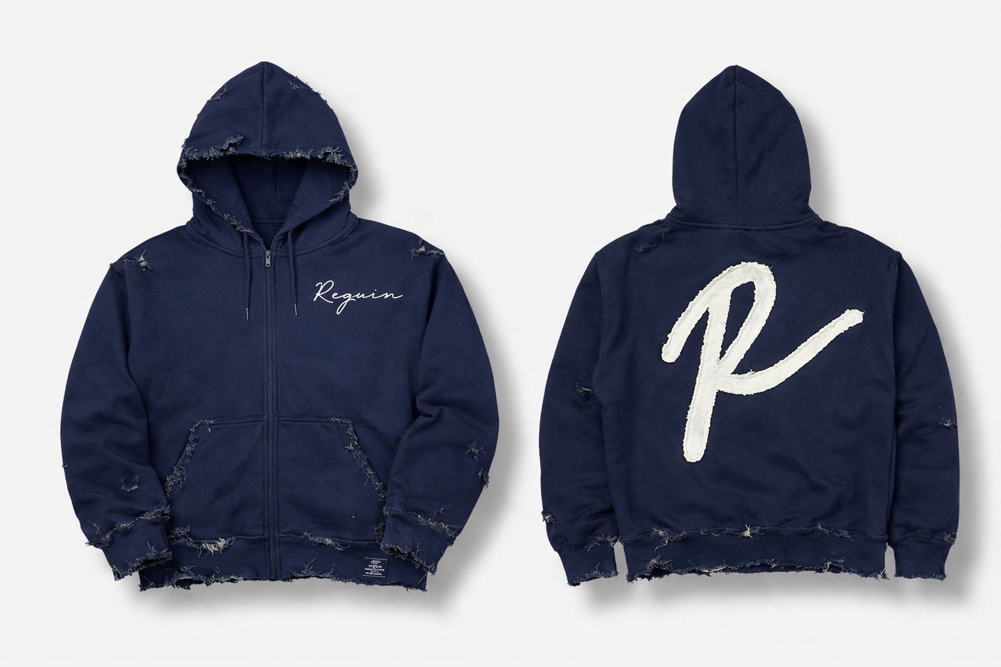 Requin Boxy Zip Hoodie – Midnight Navy