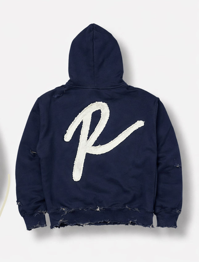 Requin Boxy Zip Hoodie – Midnight Navy