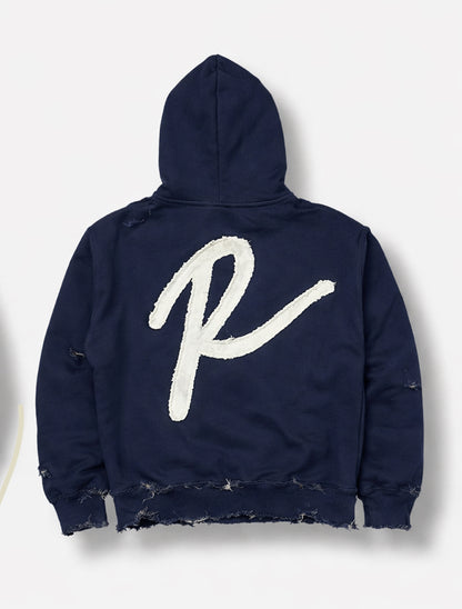 Requin Boxy Zip Hoodie – Midnight Navy